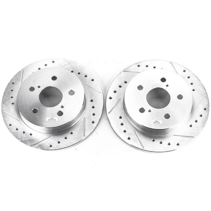 PowerStop Rear Evolution Drilled & Slotted Rotors - Pair fits 2015-2025 Lexus / Toyota - Main Product View