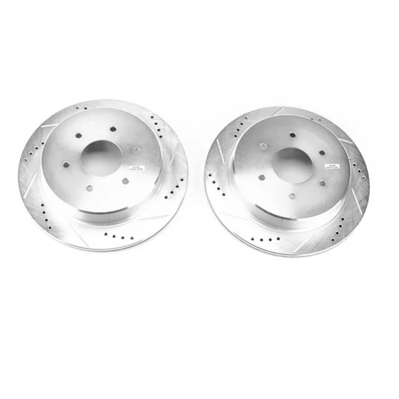 PowerStop Rear Evolution Drilled & Slotted Rotors - Pair fits 2017-2024 Nissan Titan / Titan - Main Product View