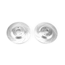 Load image into Gallery viewer, PowerStop Rear Evolution Drilled &amp; Slotted Rotors - Side View