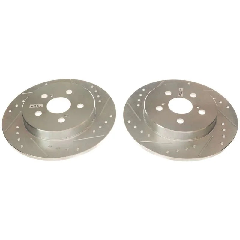 PowerStop Rear Evolution Drilled & Slotted Rotors - Pair fits 2019-2025 Toyota Corolla - Main Product View