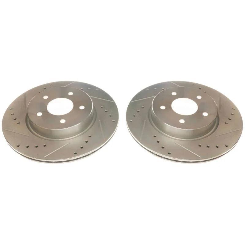 PowerStop Rear Evolution Drilled & Slotted Rotors - Main Product View