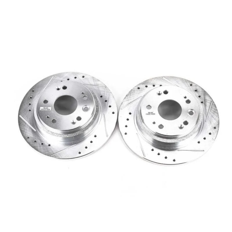 PowerStop Rear Evolution Drilled & Slotted Rotors - Pair fits Acura RL / 2002-2004 Acura RL Premium - Main Product View