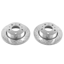 Load image into Gallery viewer, PowerStop Rear Evolution Drilled &amp; Slotted Rotors - Main Product View