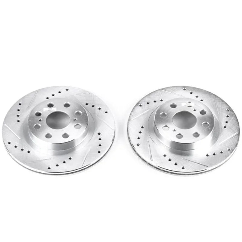 PowerStop Rear Evolution Drilled & Slotted Rotors - Pair fits Toyota MR2 / 2000-2005 Toyota MR2 Spyder - Main Product View