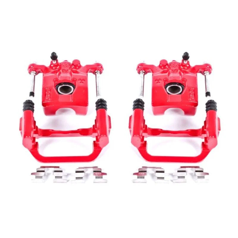 PowerStop Rear Red Calipers w/Brackets - Pair fits 2002-2008 2013-2018 Nissan Altima / Maxima - Main Product View