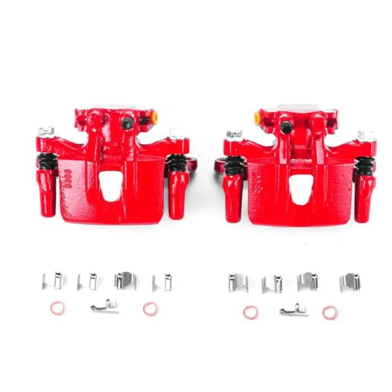 PowerStop Rear Red Calipers w/Brackets - Pair fits 2004-2008 / 2010-2011 Mitsubishi Endeavor - Main Product View