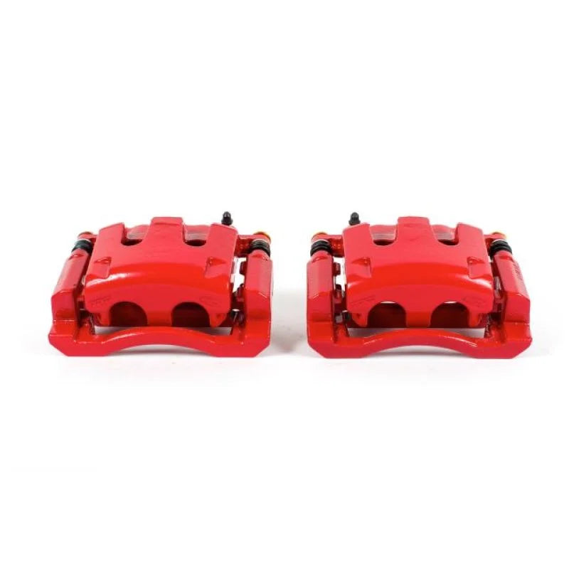 PowerStop Rear Red Calipers w/Brackets - Pair fits 2005-2012 Ford F-350 / F-350 Super Duty - Main Product View