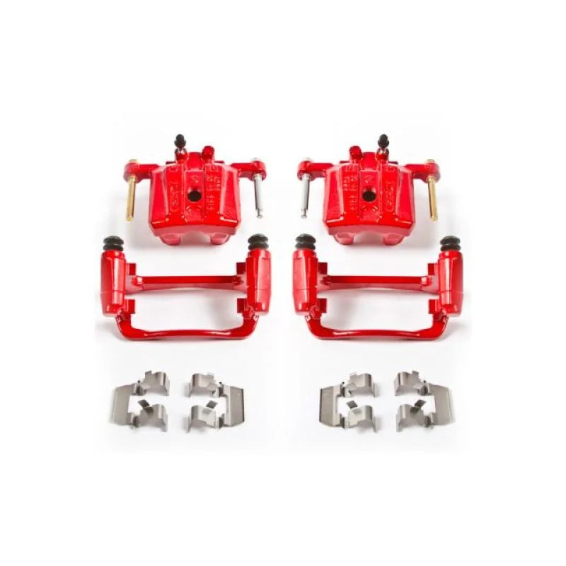PowerStop Rear Red Calipers w/Brackets - Pair fits 2006-2012 Mitsubishi Eclipse / Galant - Main Product View