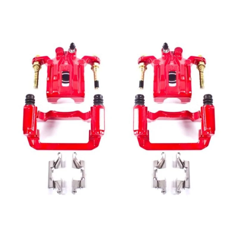 PowerStop Rear Red Calipers w/Brackets Pair fits 2005-2024 Nissan Frontier / 2005-2010 Nissan Frontier LE / 2011-2024 Niss...