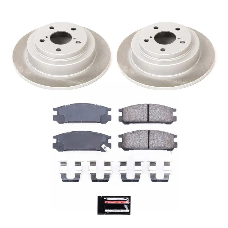 PowerStop Rear Semi-Coated Rotor Kit fits 1990-1999 Subaru Impreza / Subaru Legacy