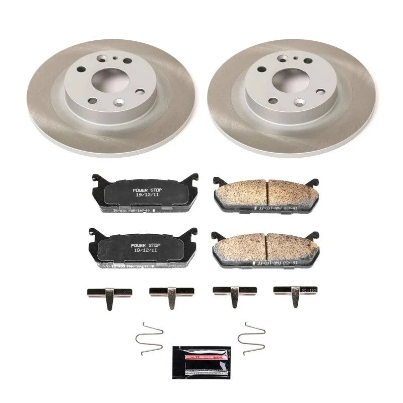 PowerStop Rear Semi-Coated Rotor Kit fits 1991-1996 Ford Escort GT / 1992-1993 Ford Escort Lx-e / 1990-1994 Mazda Protege ...