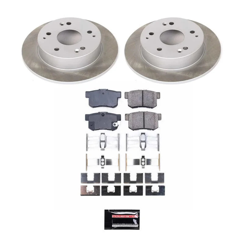 PowerStop Rear Semi-Coated Rotor Kit fits 1997-2001 Acura Integra Type R / 2002-2006 Acura RSX / 1998-2002 Honda Accord EX...