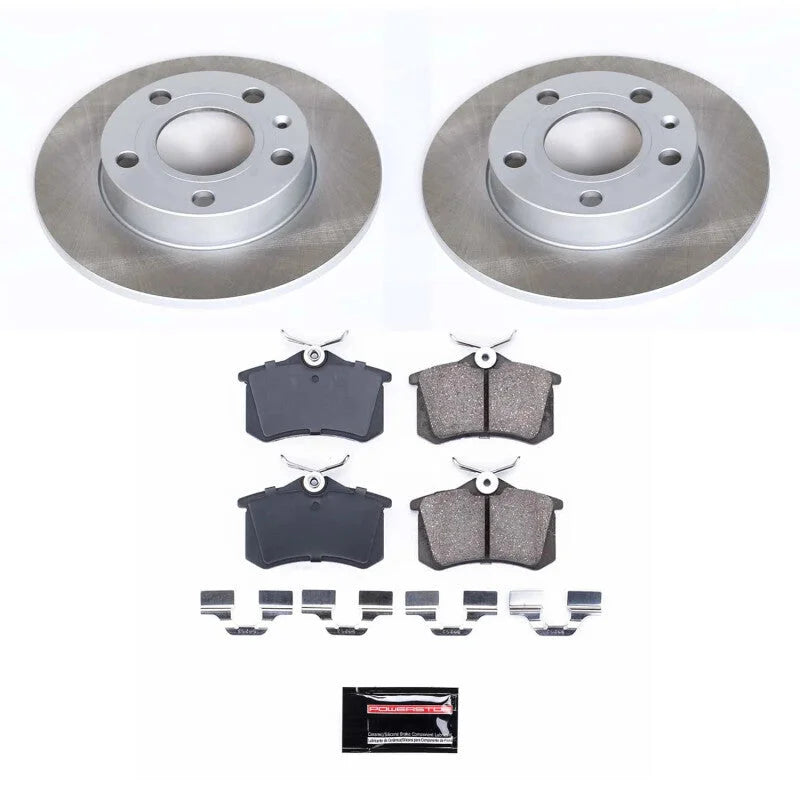 PowerStop Rear Semi-Coated Rotor Kit fits 2002-2006 Audi A4 / A4 Quattro