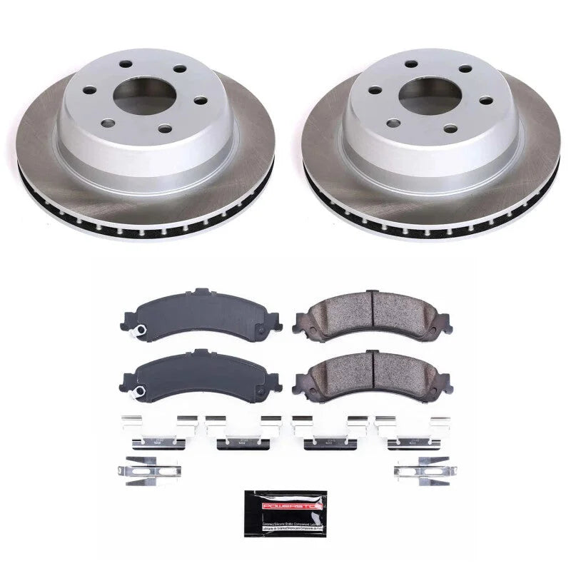 PowerStop Rear Semi-Coated Rotor Kit fits 2002-2006 Cadillac Escalade / 2003-2006 Cadillac Escalade ESV / 2002-2006 Cadill...