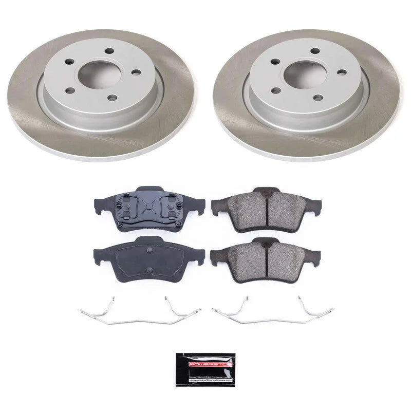 PowerStop Rear Semi-Coated Rotor Kit fits 2004-2005 Volvo S40 / 2005 Volvo V50