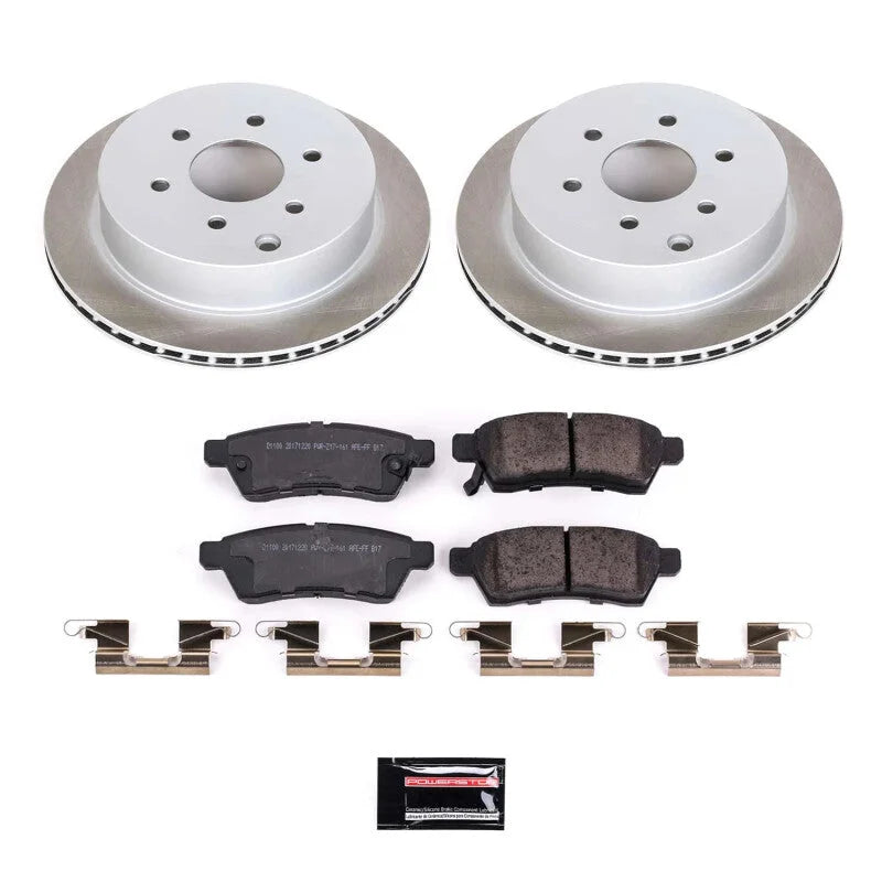PowerStop Rear Semi-Coated Rotor Kit fits 2005-2024 Nissan Frontier / 2005-2010 Nissan Frontier LE / 2011-2024 Nissan Fron...