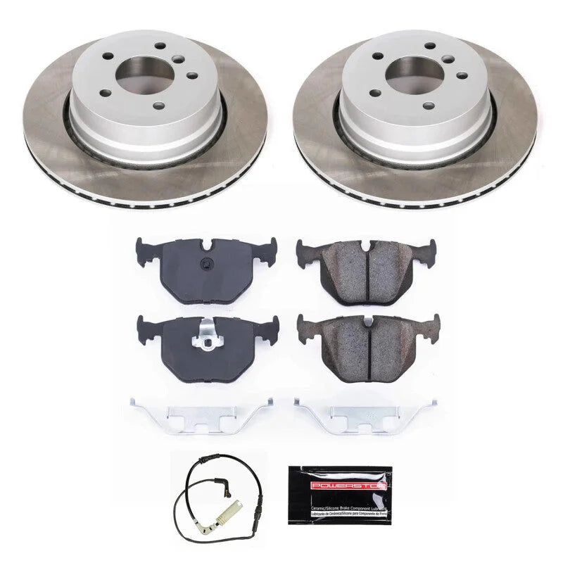 PowerStop Rear Semi-Coated Rotor Kit fits 2006-2007 BMW 525XI / 2010 BMW 528I / 2009-2010 BMW 528I xDrive / 2008 BMW 528XI...