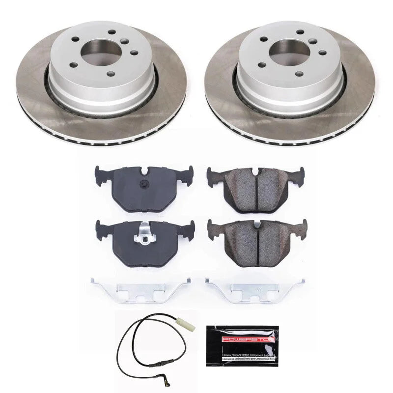 PowerStop Rear Semi-Coated Rotor Kit fits 2006-2007 BMW 530XI / 2009-2010 BMW 535I xDrive / 2008 BMW 535XI