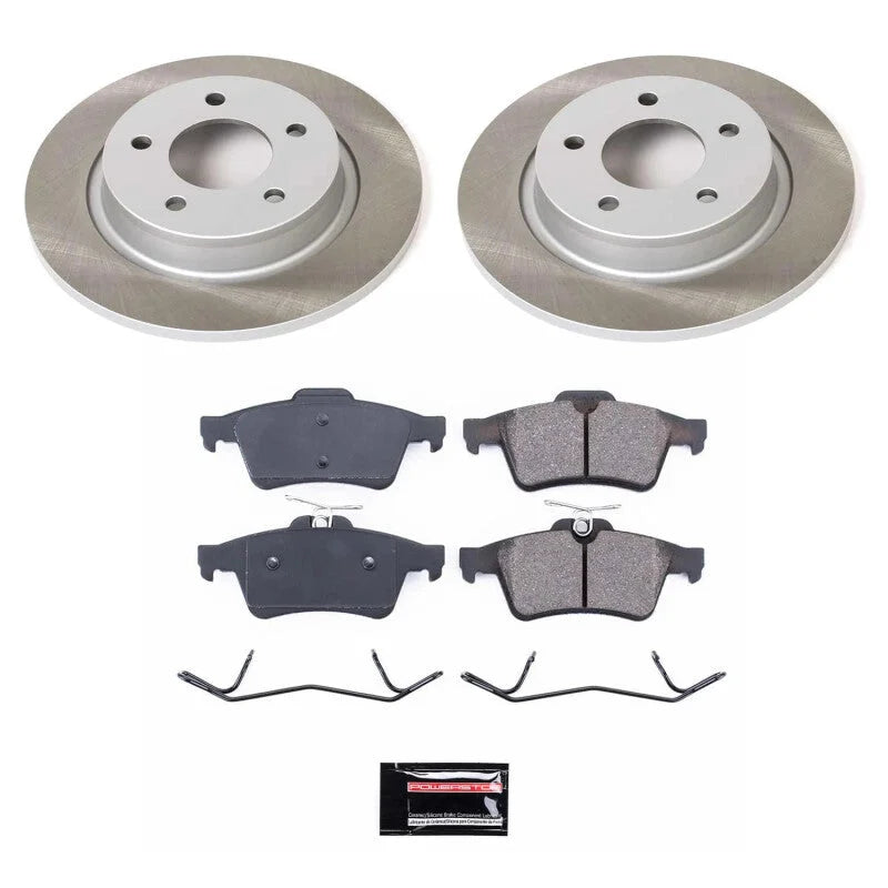 PowerStop Rear Semi-Coated Rotor Kit fits 2007-2013 Mazda 3 Mazdaspeed / 2004-2013 Mazda 3 S / 2005 Mazda 3 SP23