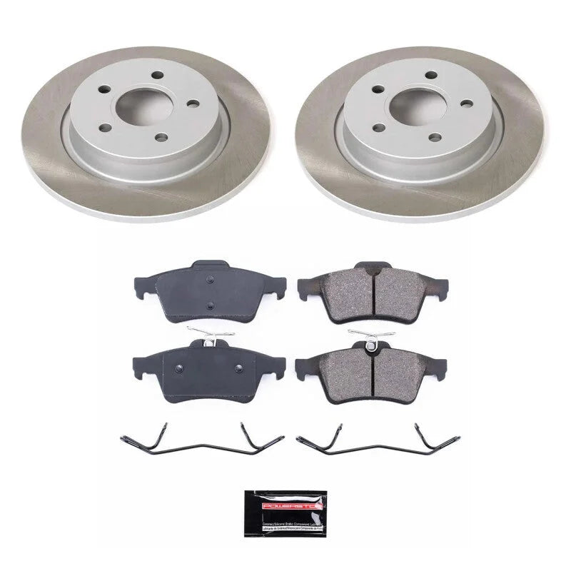 PowerStop Rear Semi-Coated Rotor Kit fits 2008-2013 Volvo C30 / 2006-2013 Volvo C70 / 2004-2011 Volvo S40 / 2006-2011 Volv...