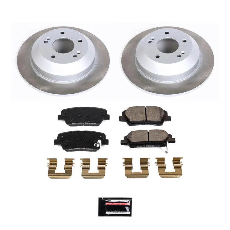 PowerStop Rear Semi-Coated Rotor Kit fits 2010-2018 Hyundai Santa Fe / 2011 2014 Kia Sorento / 2011-2015 Kia Sorento EX