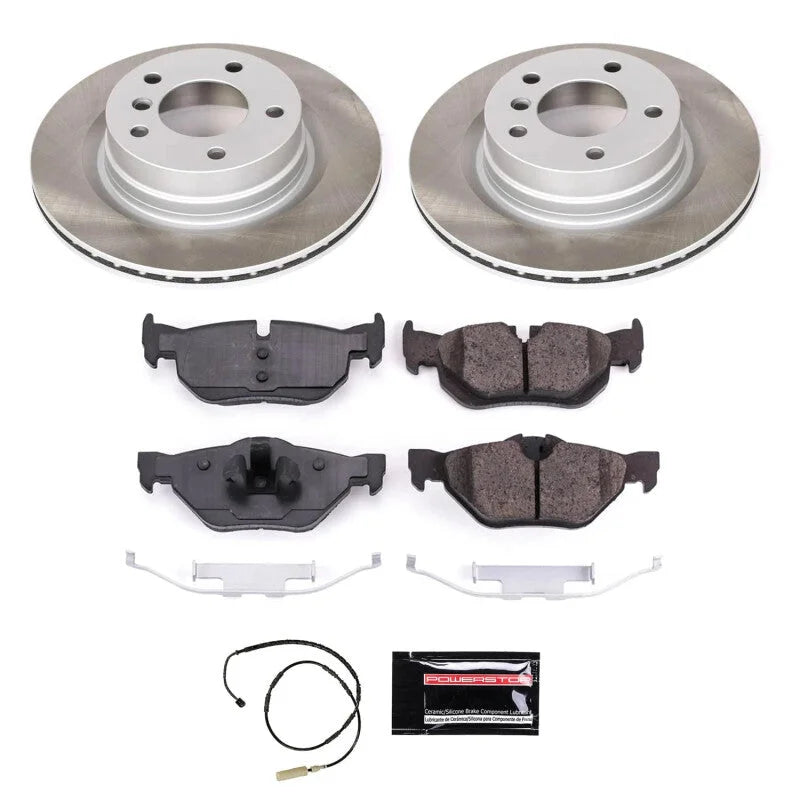 PowerStop Rear Semi-Coated Rotor Kit fits 2011-2013 BMW 328I