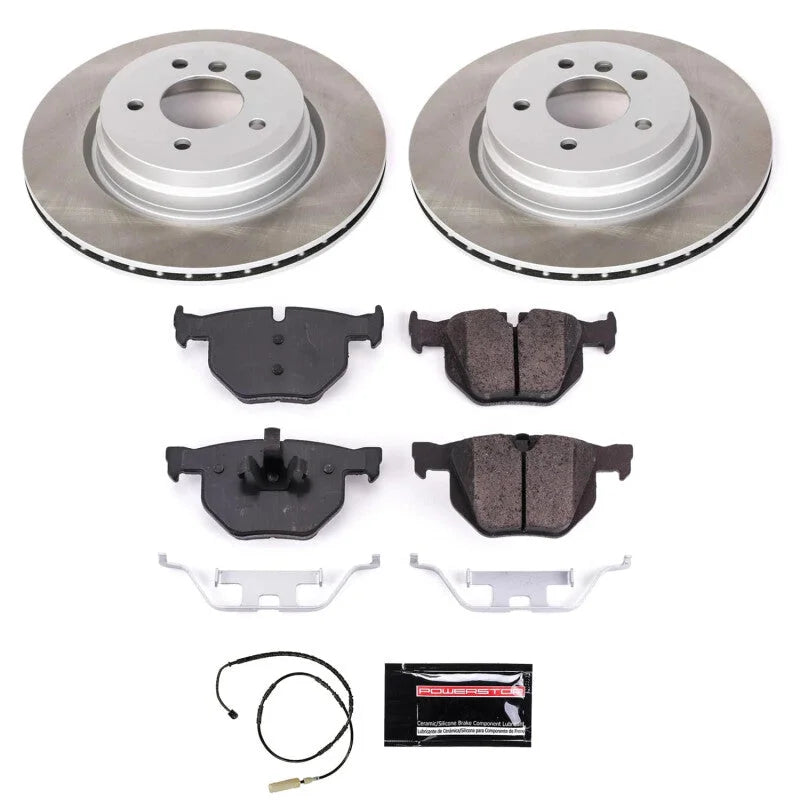 PowerStop Rear Semi-Coated Rotor Kit fits 2011 BMW 335D / 2011-2013 BMW 335I / 2011-2013 BMW 335I xDrive / 2011-2013 BMW 3...