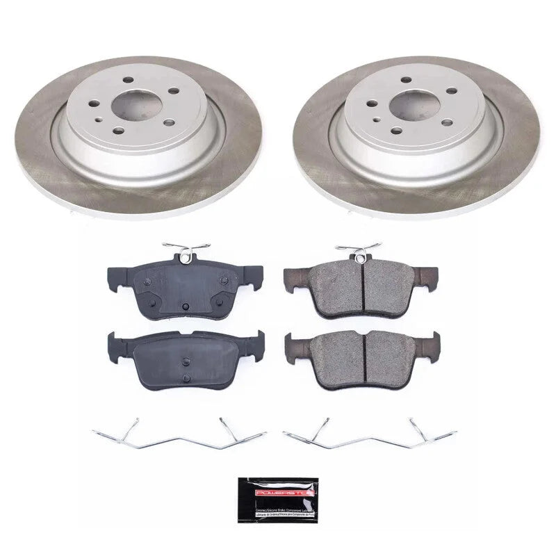 PowerStop Rear Semi-Coated Rotor Kit fits 2013-2016 Ford Fusion / 2015-2019 Lincoln Mkc / 2013-2016 Lincoln Mkz