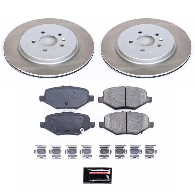 PowerStop Rear Semi-Coated Rotor Kit fits 2013-2019 Ford Explorer / 2013-2019 Ford Flex / 2013-2019 Ford Police Intercepto...