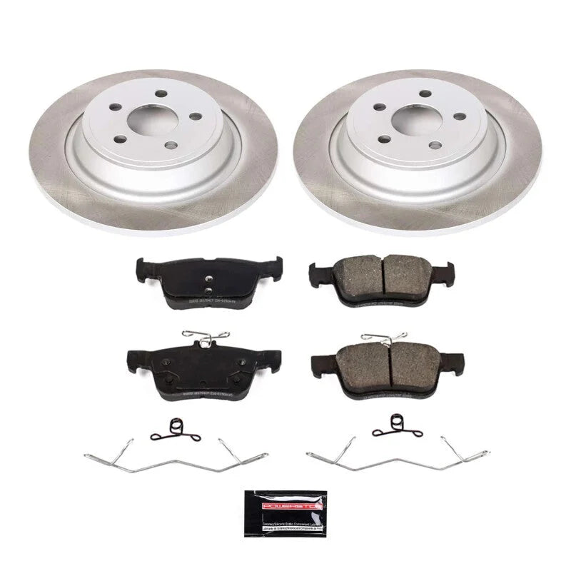 PowerStop Rear Semi-Coated Rotor Kit fits 2015-2021 Ford Edge / 2017-2019 Ford Fusion SPORT / 2019 2020 Ford Police Respon...