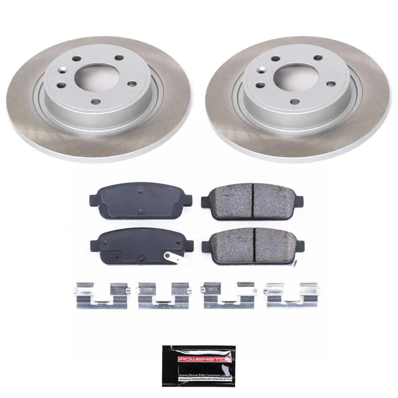 PowerStop Rear Semi-Coated Rotor Kit fits 2016-2019 Buick Cascada / 2012-2017 Buick Verano / 2012-2016 Buick Verano Conven...