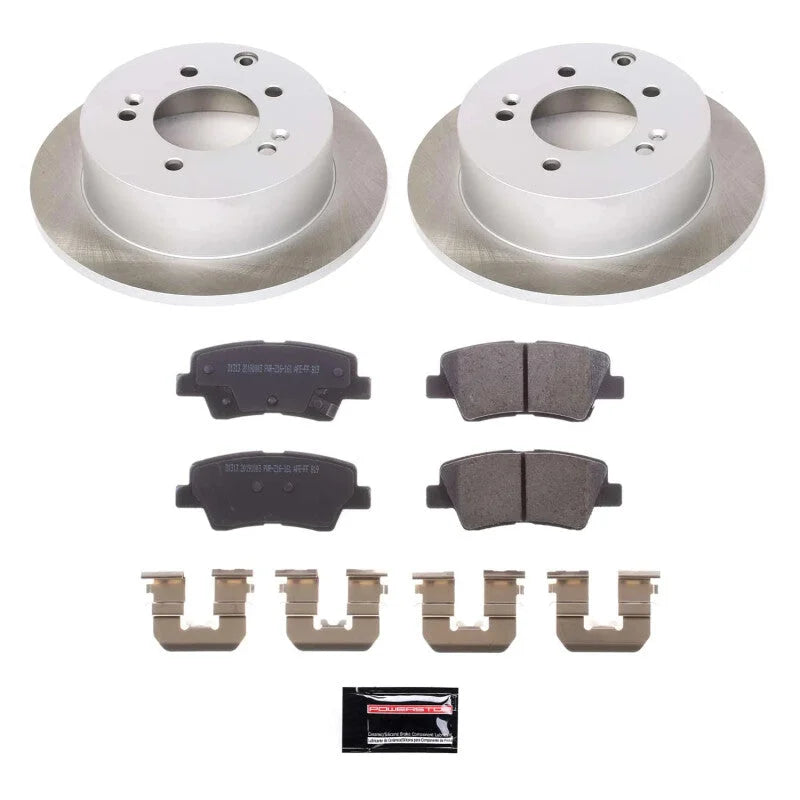 PowerStop Rear Semi-Coated Rotor Kit fits Kia Soul / 2010-2013 Kia Soul ! / 2010-2011 Kia Soul SPORT