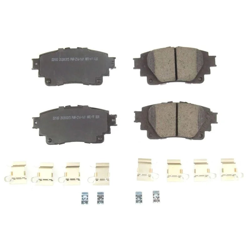PowerStop Rear Z17 Evolution Ceramic Brake Pads w/Hardware fits 2019-2025 Toyota Corolla - Main Product View