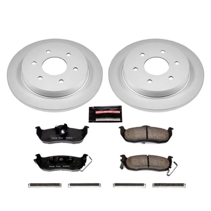 PowerStop Rear Z17 Geomet Coated Brake Kit fits 2004-2010 Infiniti QX56 / 2005-2009 Nissan Armada LE / 2010-2018 Nissan Ar...