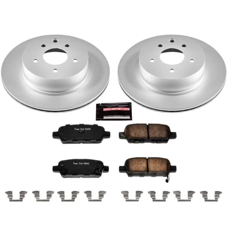 PowerStop Rear Z17 Geomet Coated Brake Kit fits 2008-2012 Infiniti EX35 / 2013 Infiniti EX37 / 2011 2012 Infiniti G25 / 20...
