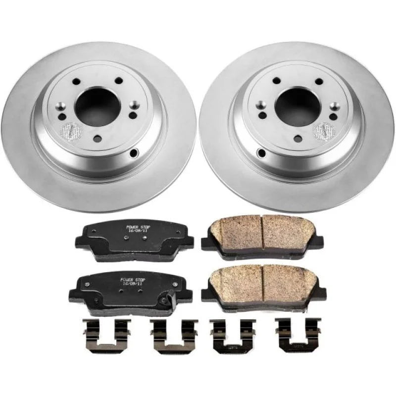 PowerStop Rear Z17 Geomet Coated Brake Kit fits 2009 Hyundai Genesis 3.8 / 2018-2021 Kia Stinger - Main Product View