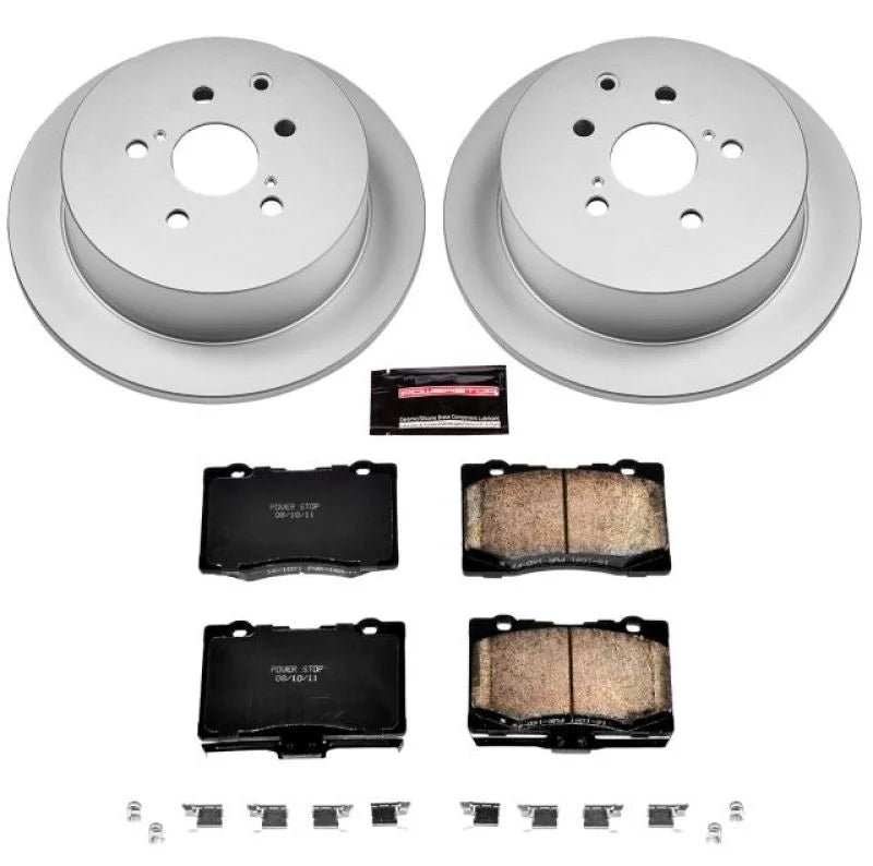 PowerStop Rear Z17 Geomet Coated Brake Kit fits 2010-2015 Lexus RX350 / 2010-2015 Lexus RX450H / 2014-2019 Toyota Highland...
