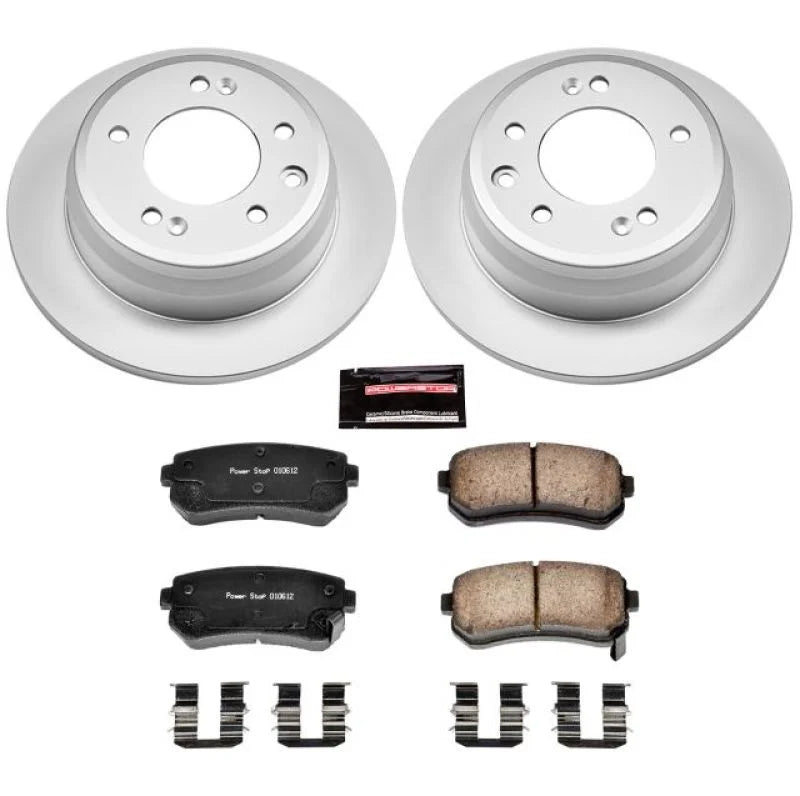 PowerStop Rear Z17 Geomet Coated Brake Kit fits Hyundai Elantra / 2009-2012 Hyundai Elantra Touring / 2011-2013 Hyundai Tu...