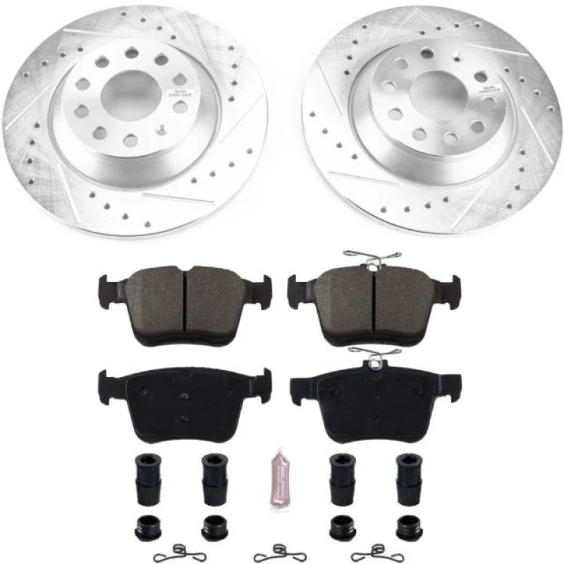 PowerStop Rear Z23 Brake Kit fits 2022-2025 Audi Q3 / Audi TT / 2016-2023 Audi TT Quattro / 2019 2020 Volkswagen Jetta Gli...