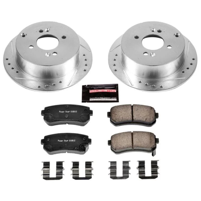 PowerStop Rear Z23 Evolution Sport Brake Kit fits 2006-2007 Hyundai Accent Gls / 2007 Hyundai Accent SE / 2006-2007 Kia RI...