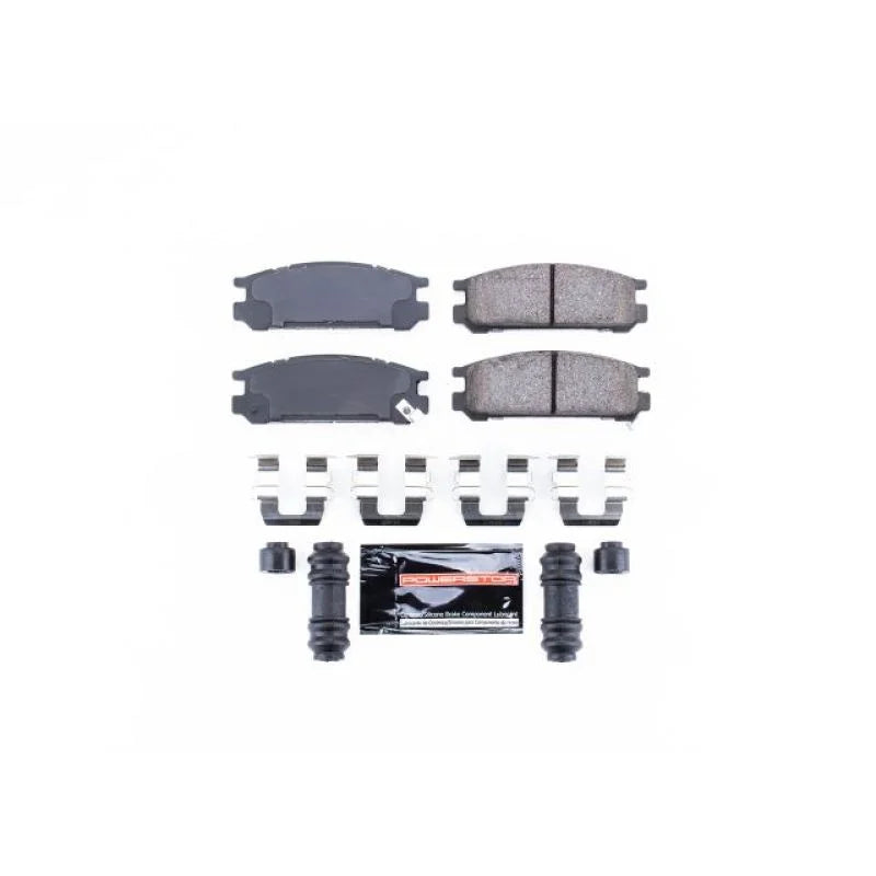 PowerStop Rear Z23 Evolution Sport Brake Pads w/Hardware fits 1993-1996 1998-1999 Subaru Impreza / 1990-1999 Subaru Legacy...