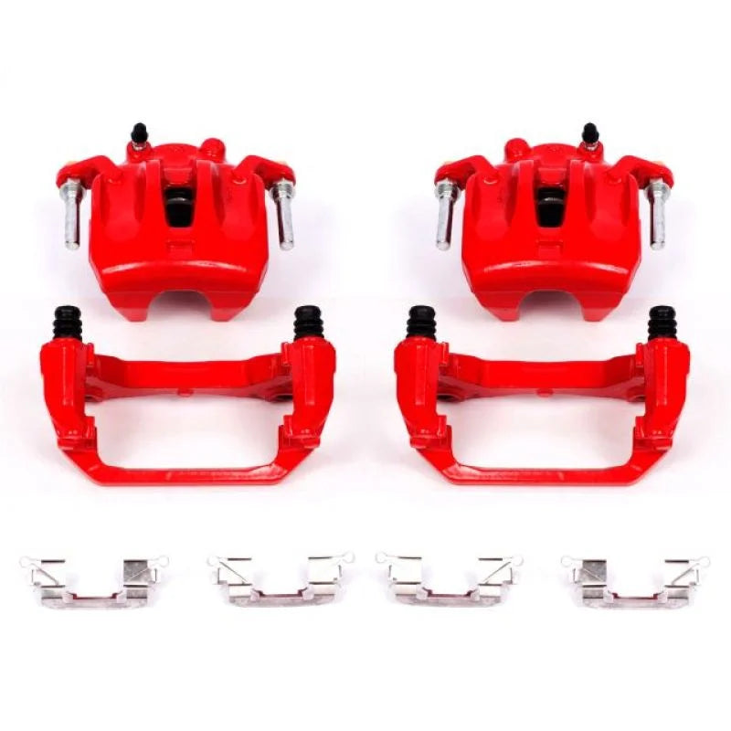 PowerStop Red Calipers w/Brackets - Pair Front fits 2003-2007 2009-2011 Nissan Murano - Main Product View