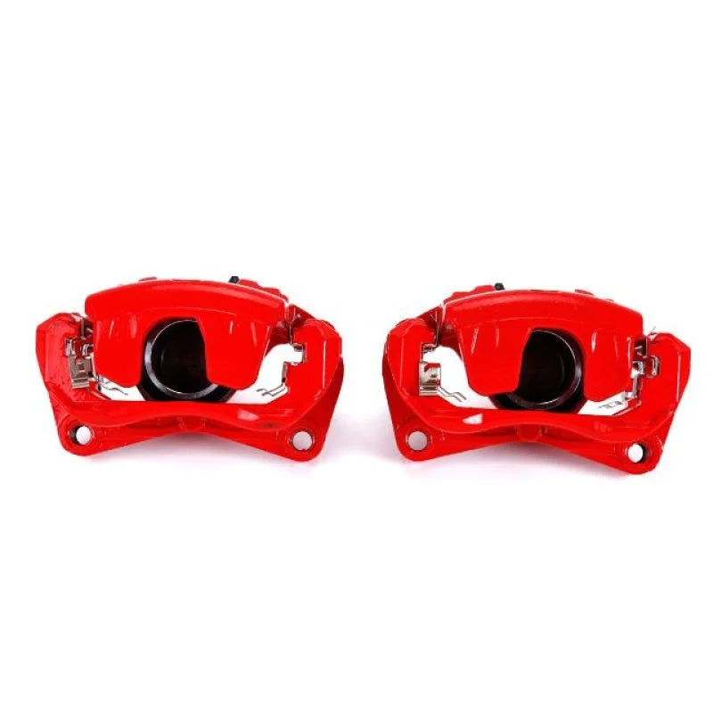PowerStop Red Calipers w/Brackets - Pair Front fits 2007-2010 Nissan Altima / Sentra - Main Product View