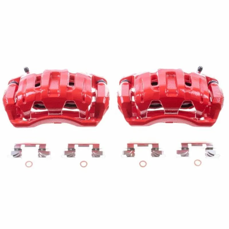 PowerStop Red Calipers w/Brackets Pair Front fits 2007-2012 Acura RDX / 2010-2012 Acura RDX Sh-awd / 2010 2011 Honda Accor...