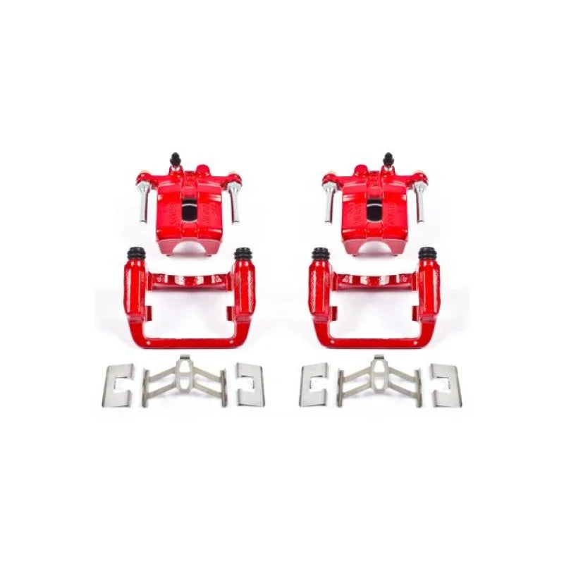 PowerStop Red Calipers w/Brackets - Pair Rear fits 1999-2004 Acura RL Premium - Main Product View