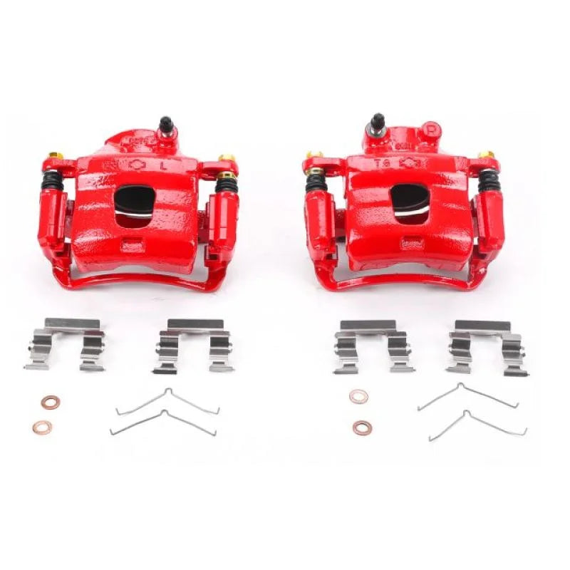 PowerStop Red Calipers w/Brackets Pair fits 1996-1999 Infiniti I30 / 1993-2001 Nissan Altima / 1989-1999 Nissan Maxima / 2...