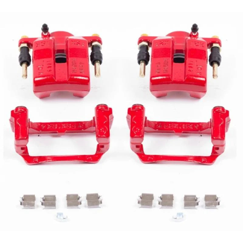 PowerStop Red Front Calipers w/Brackets - Pair fits 2006-2015 Mazda Mx-5 / Mx-5 Miata - Main Product View