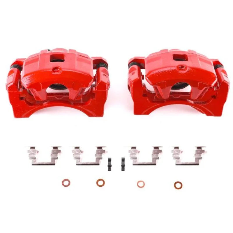 PowerStop Red Front Calipers w/Brackets - Main Product View