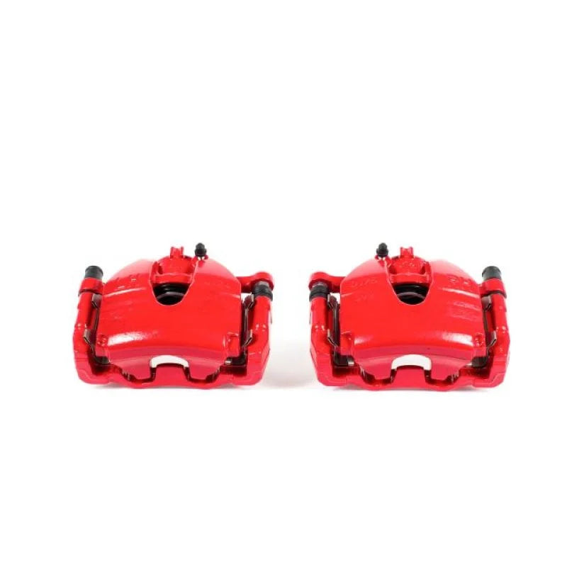PowerStop Red Front Calipers w/Brackets Pair fits 2007 2008 Infiniti G35 SPORT / 2008-2011 Infiniti G37 / 2011-2013 Infini...
