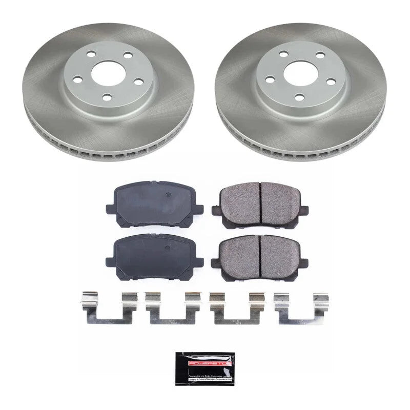 PowerStop Semi-Coated Front Rotor Kit fits 2003-2008 Pontiac Vibe / 2003-2006 Pontiac Vibe GT / 2003-2008 Toyota Corolla C...